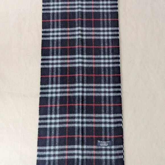 Burberry Unisex Lambswool Scarf Blue – Classic Check – Authentic – Fast Ship - Picture 4 of 7